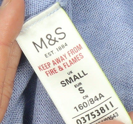 Womens UK Size S Marks and Spencer Blue Pullover Jumper