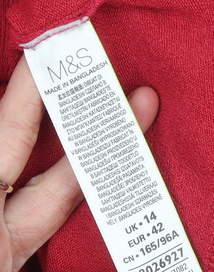 Womens UK Size 14 Marks and Spencer Red Pullover Jumper