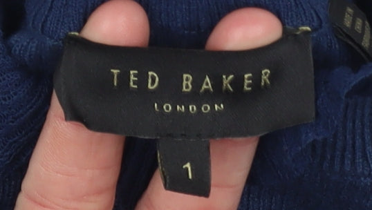 Womens UK Size S Ted Baker Blue Pullover Jumper