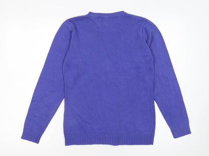 Womens UK Size S EWM Purple Pullover Jumper