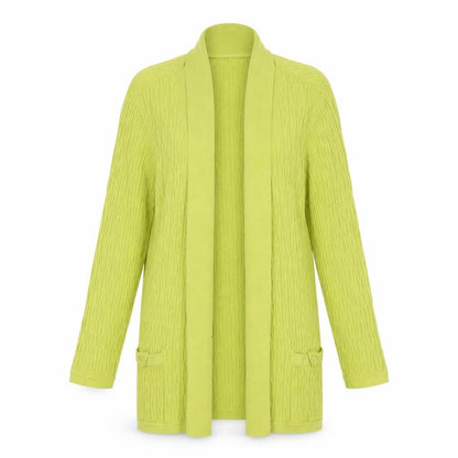Country Casuals Womens Green Cotton Knit Long Sleeve Open Cardigan Size M