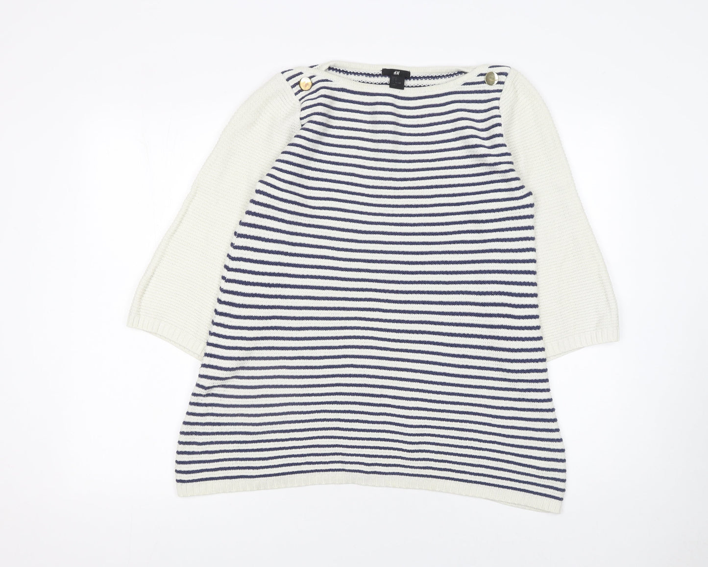 Womens UK Size 8 H&M White Pullover Jumper