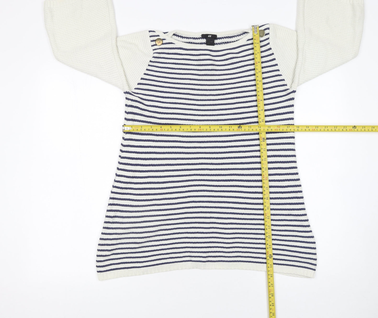 Womens UK Size 8 H&M White Pullover Jumper