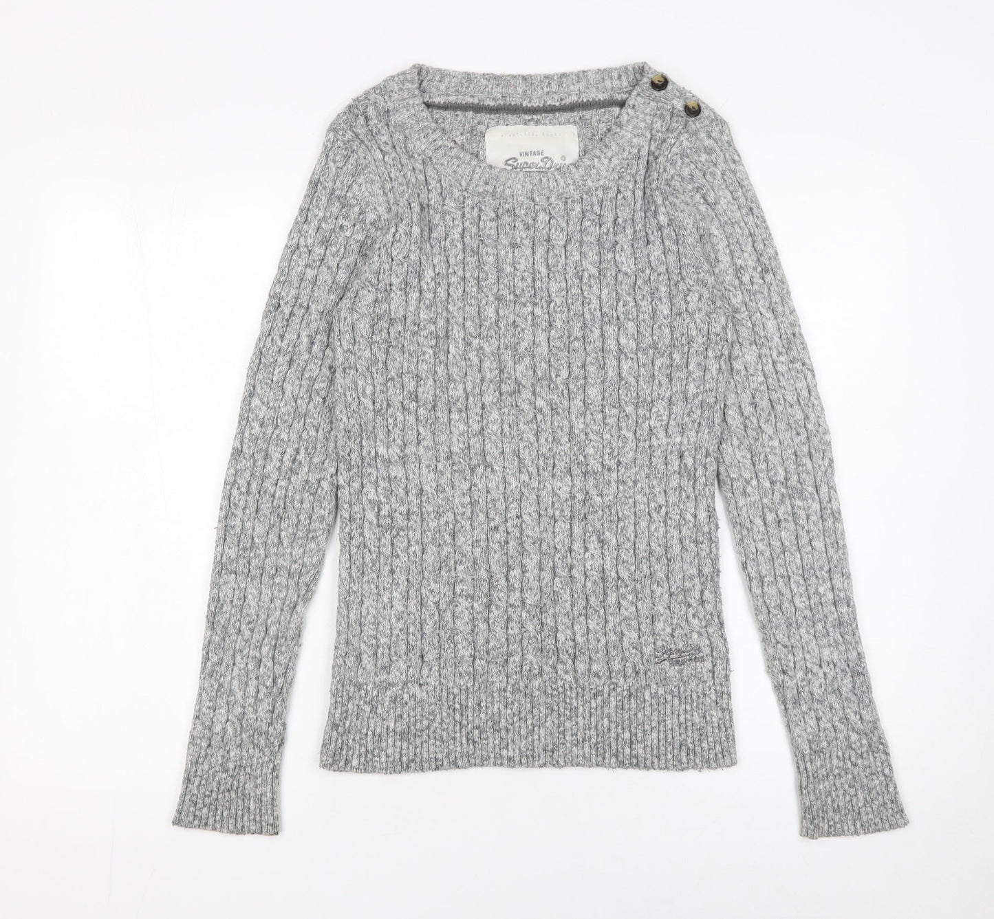 Womens UK Size L Superdry Grey Pullover Jumper