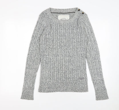 Womens UK Size L Superdry Grey Pullover Jumper