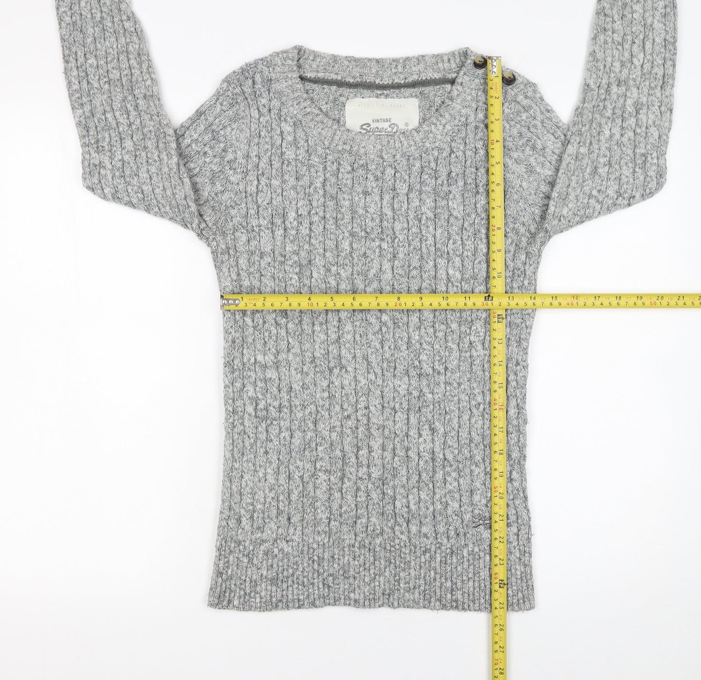 Womens UK Size L Superdry Grey Pullover Jumper