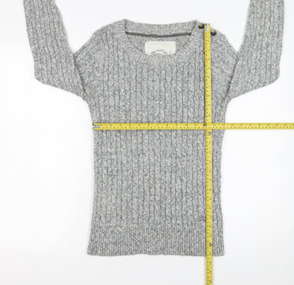 Womens UK Size L Superdry Grey Pullover Jumper