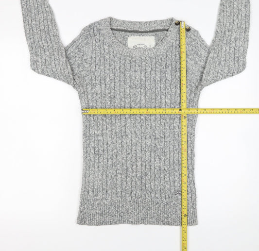 Womens UK Size L Superdry Grey Pullover Jumper