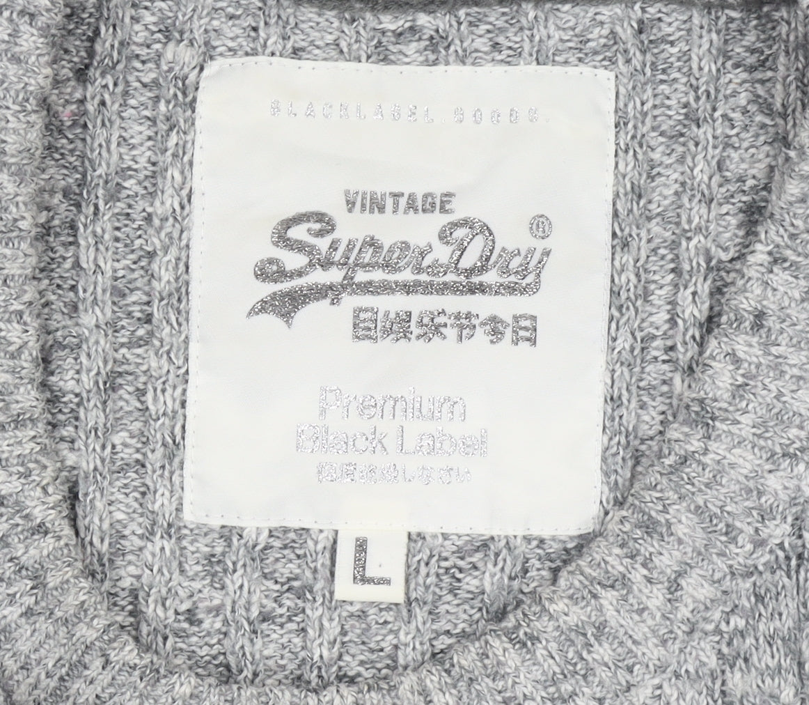 Womens UK Size L Superdry Grey Pullover Jumper