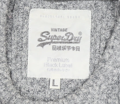 Womens UK Size L Superdry Grey Pullover Jumper