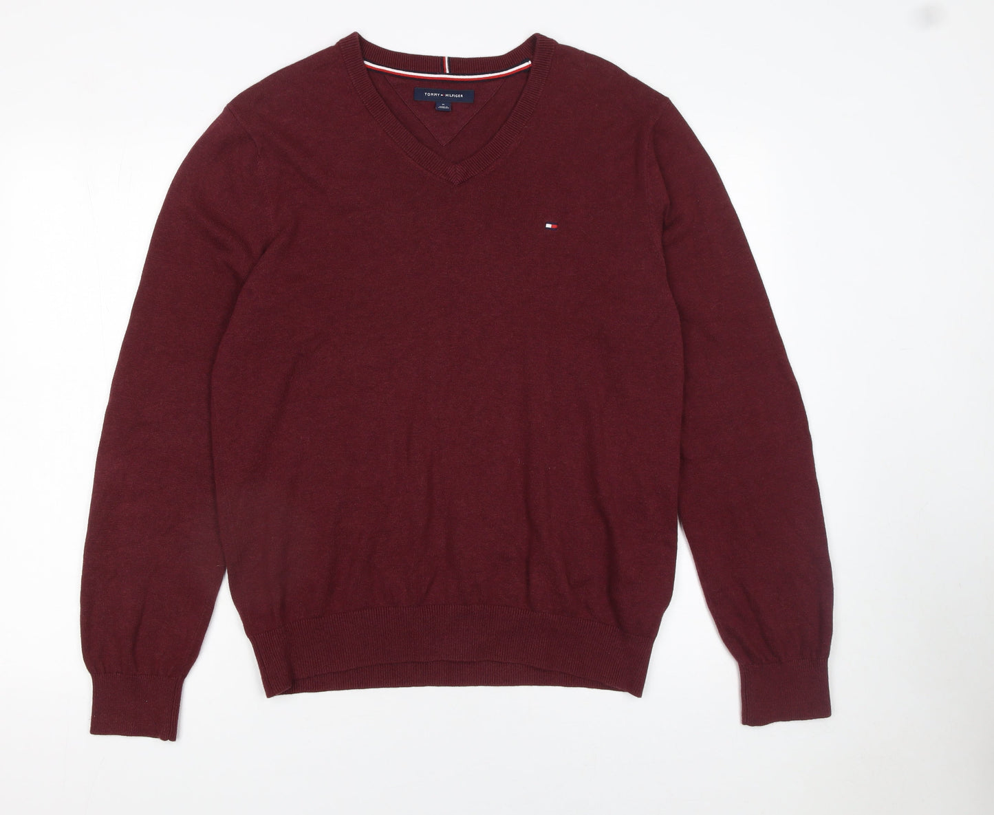 Mens UK Size M Tommy Hilfiger Red Pullover Jumper