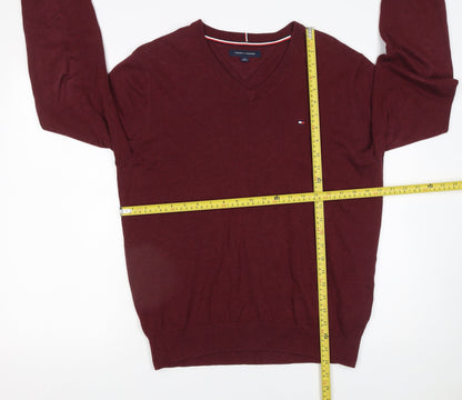 Mens UK Size M Tommy Hilfiger Red Pullover Jumper