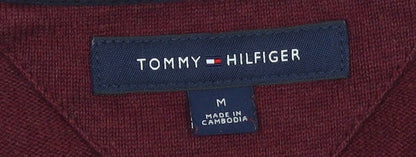Mens UK Size M Tommy Hilfiger Red Pullover Jumper