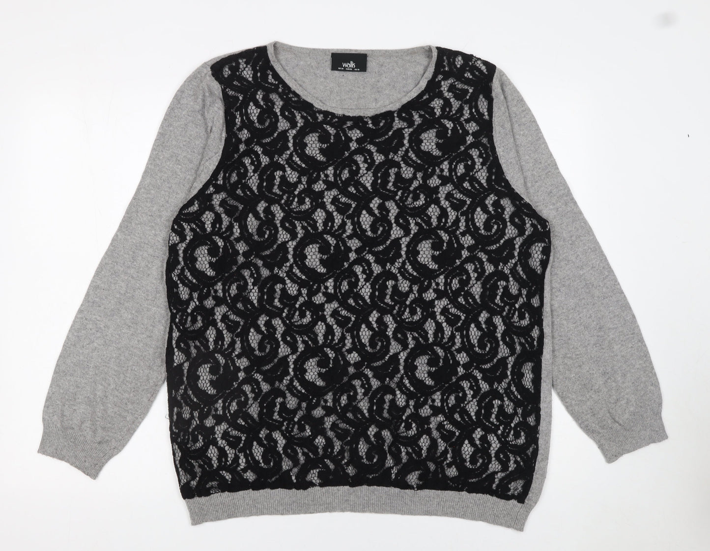 Womens UK Size 20 Wallis Grey Pullover Jumper