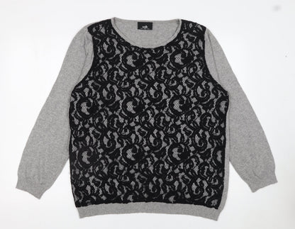 Womens UK Size 20 Wallis Grey Pullover Jumper