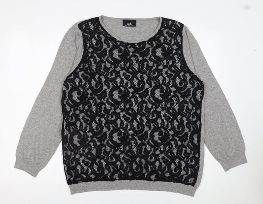 Womens UK Size 20 Wallis Grey Pullover Jumper