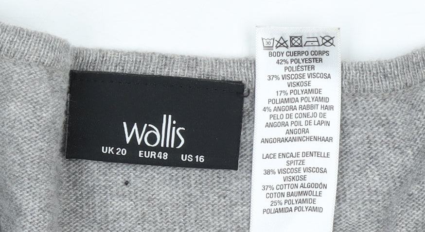 Womens UK Size 20 Wallis Grey Pullover Jumper
