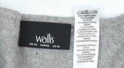 Womens UK Size 20 Wallis Grey Pullover Jumper