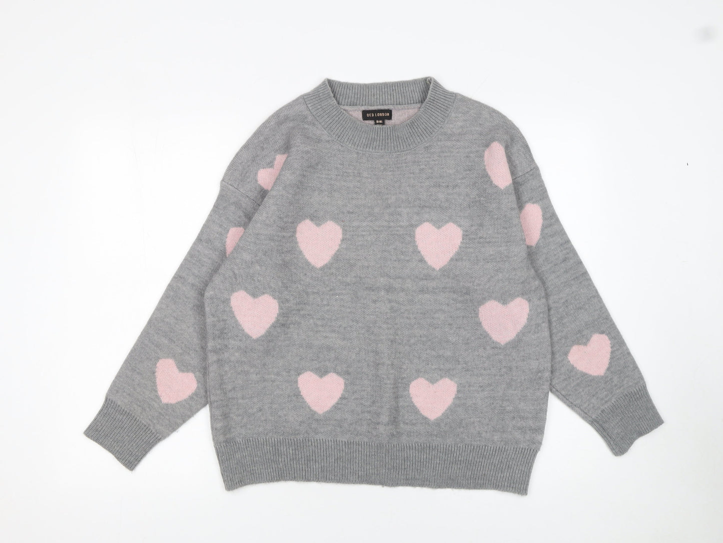 Womens UK Size M QED London Grey Pullover Jumper