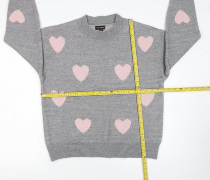 Womens UK Size M QED London Grey Pullover Jumper