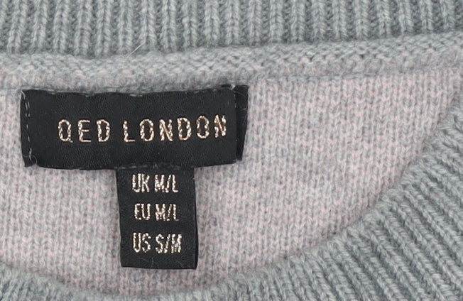 Womens UK Size M QED London Grey Pullover Jumper