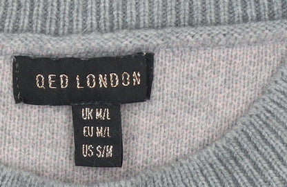 Womens UK Size M QED London Grey Pullover Jumper