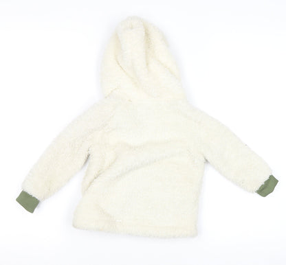 7 For All Mankind Unisex Toddler Ivory Hooded Fleece Jacket 24 Months