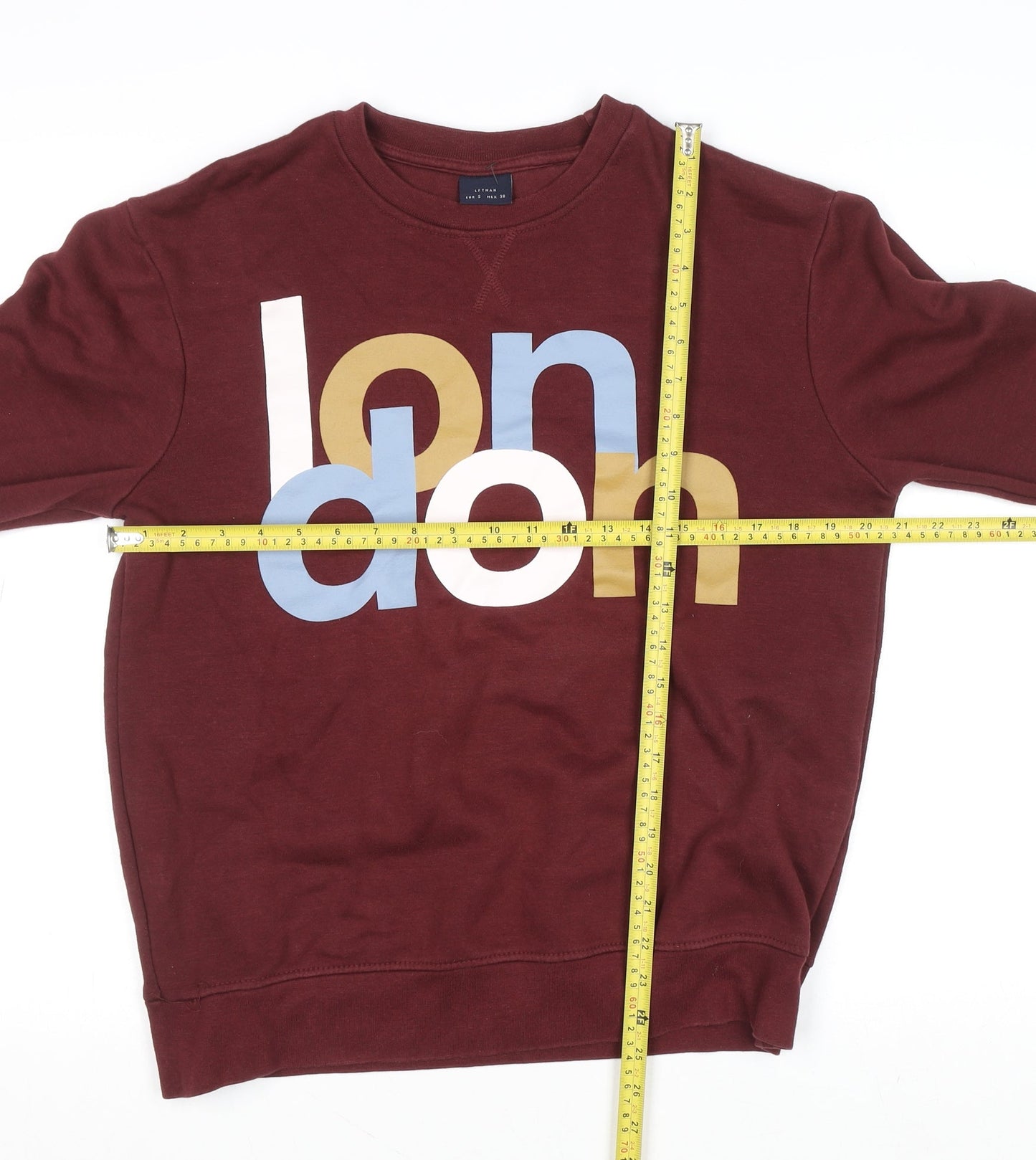 Mens UK Size S LFTMAN Red Pullover Sweatshirt