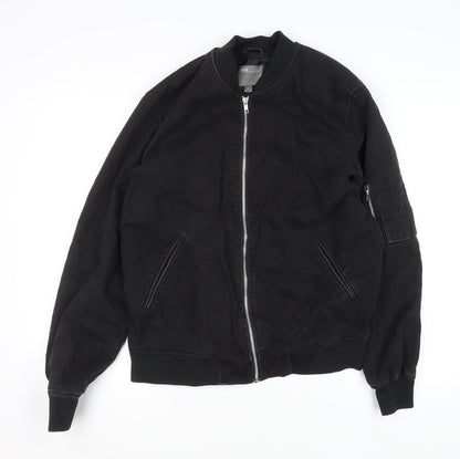 Mens UK Size L ASOS Black Bomber Jacket