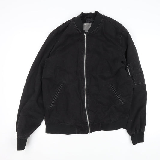Mens UK Size L ASOS Black Bomber Jacket