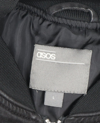 Mens UK Size L ASOS Black Bomber Jacket