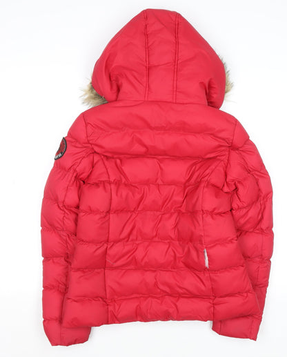 Womens UK Size 8 Brave Soul Red Puffer Jacket