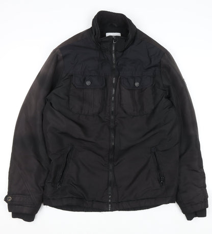 Mens UK Size L JACK & JONES Black Bomber Jacket