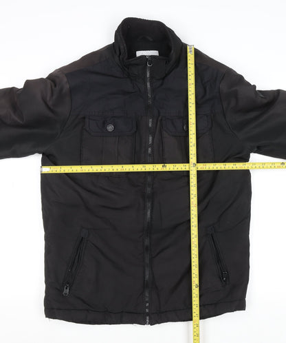 Mens UK Size L JACK & JONES Black Bomber Jacket