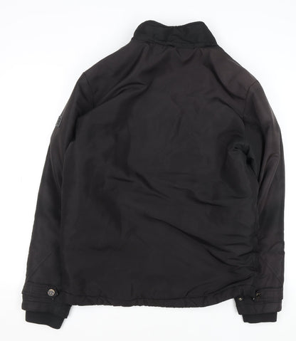 Mens UK Size L JACK & JONES Black Bomber Jacket