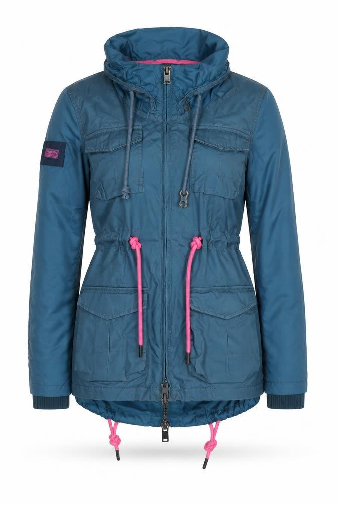 Womens UK Size XS Superdry Blue Parka Coat