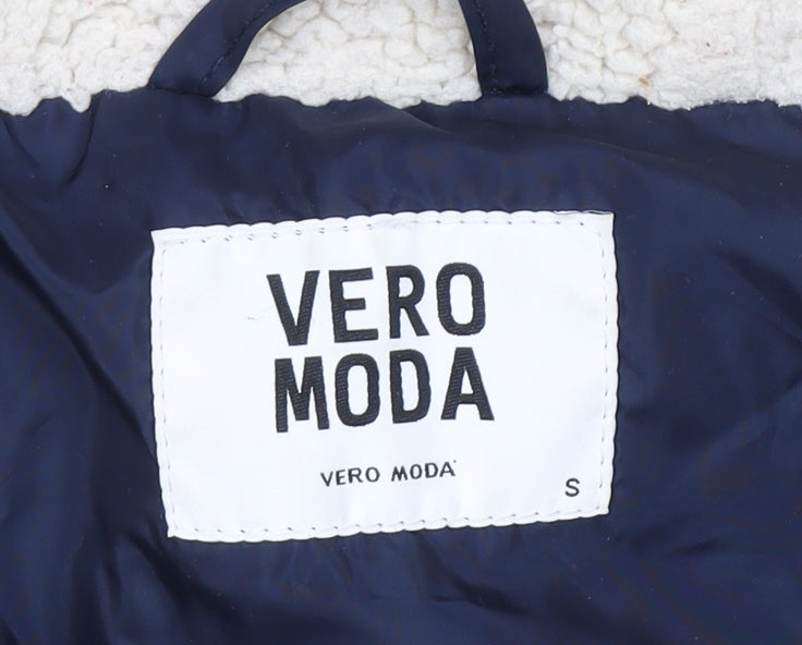 Womens UK Size S VERO MODA Blue Parka Coat