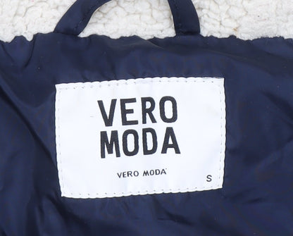 Womens UK Size S VERO MODA Blue Parka Coat