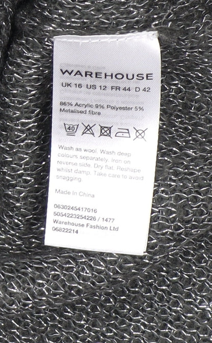 Womens UK Size 16 Warehouse Grey Pullover Jumper