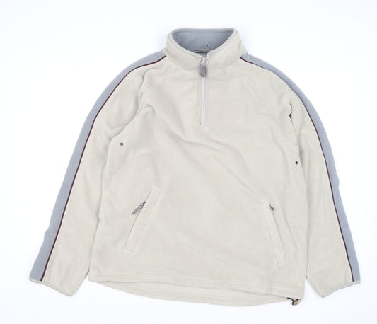 Mens UK Size M Active Sportswear Beige Pullover Sweatshirt
