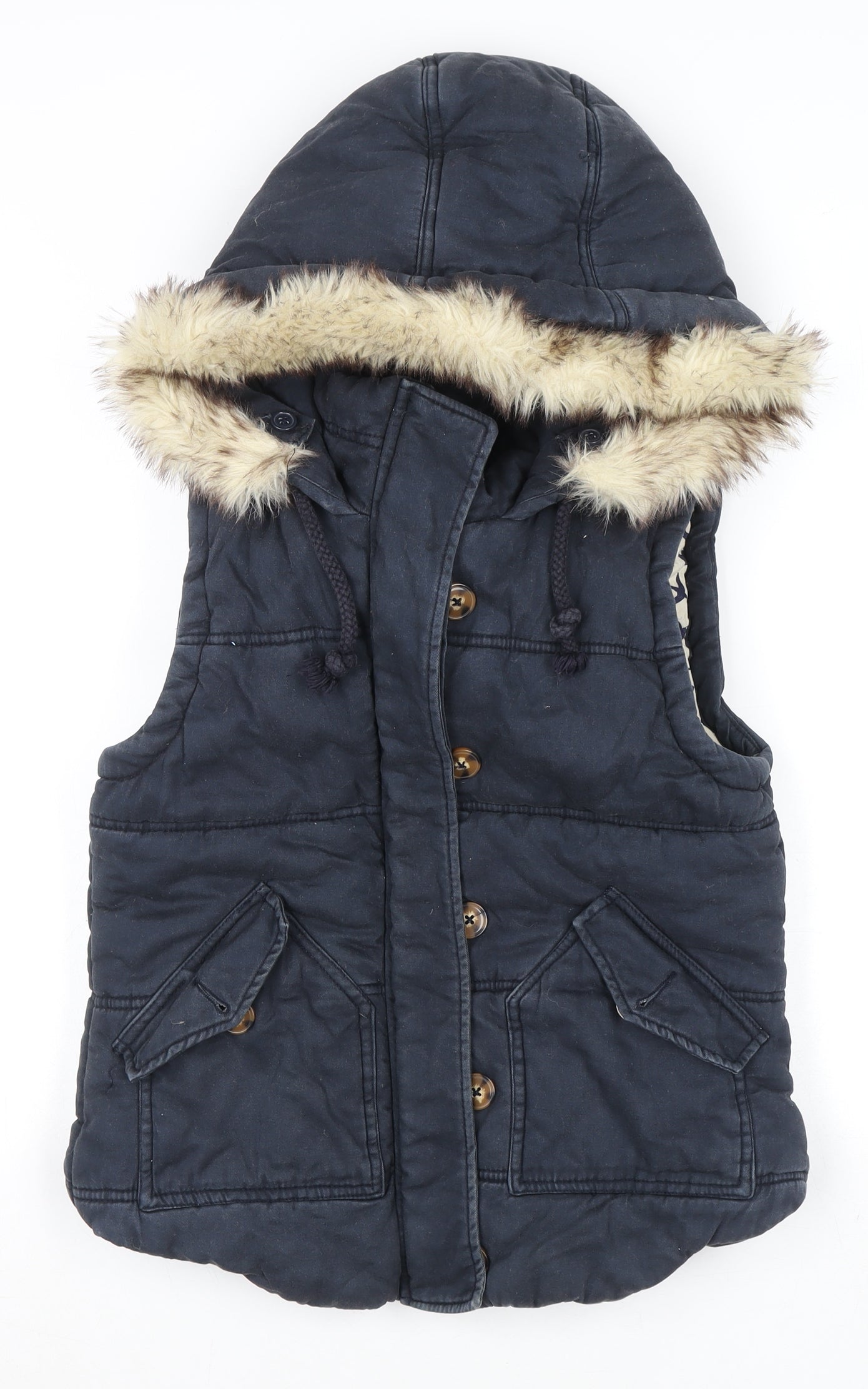 Womens UK Size 8 River Island Blue Puffer Jacket