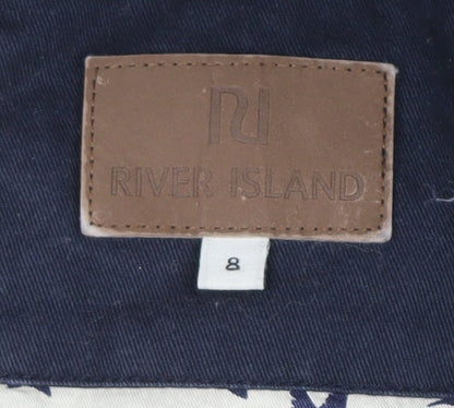 Womens UK Size 8 River Island Blue Puffer Jacket