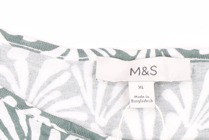 Marks and Spencer Women’s Green Floral Shift Dress XL Viscose
