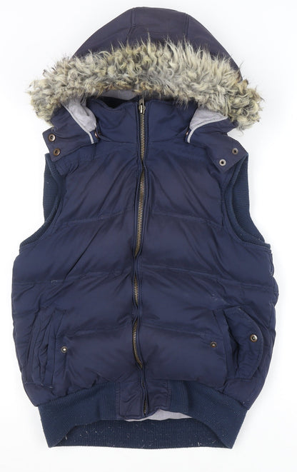 Womens UK Size 12 Fat Face Blue Puffer Jacket