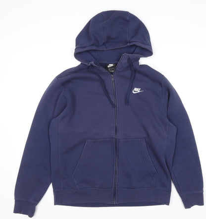 Mens UK Size L Nike Blue Full Zip Hoodie