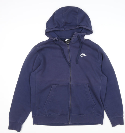 Mens UK Size L Nike Blue Full Zip Hoodie