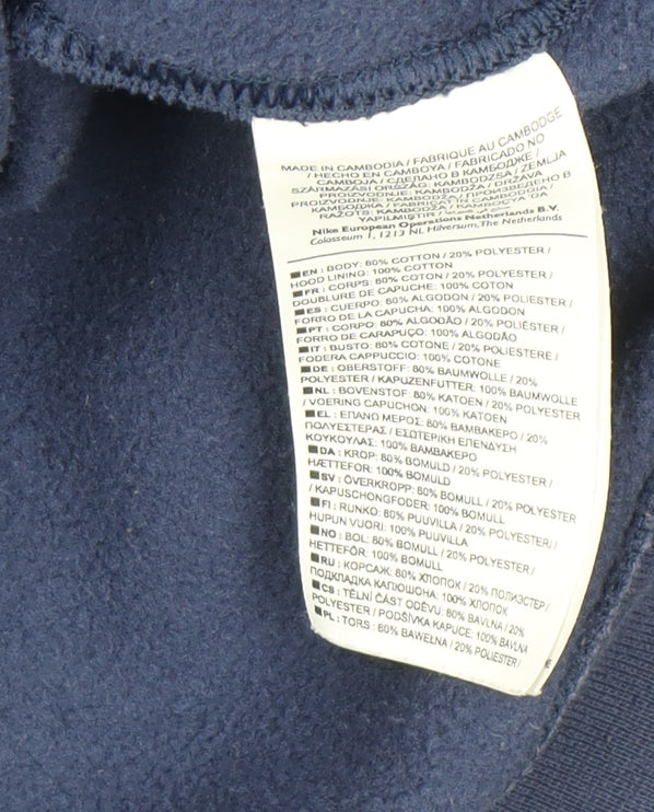 Mens UK Size L Nike Blue Full Zip Hoodie