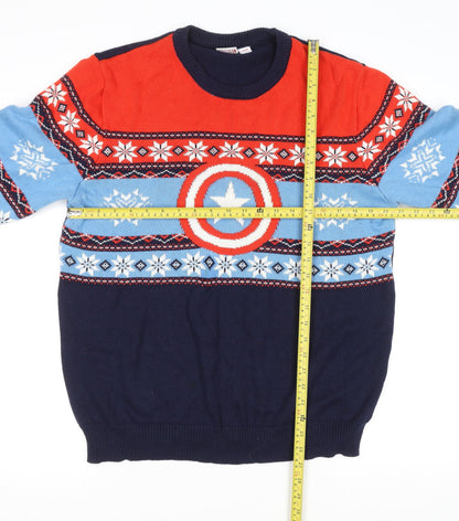 Marvel Captain America Men's Multicoloured Cotton Pullover Jumper L