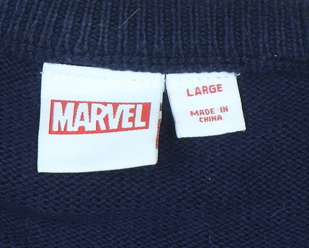 Marvel Captain America Men's Multicoloured Cotton Pullover Jumper L
