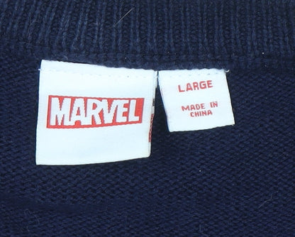 Marvel Captain America Men's Multicoloured Cotton Pullover Jumper L